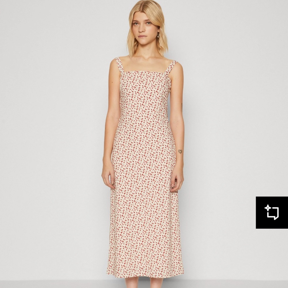Abercrombie Wide Strap Slip MIDI Floral Sleeveless Dress - Picture 3 of 5